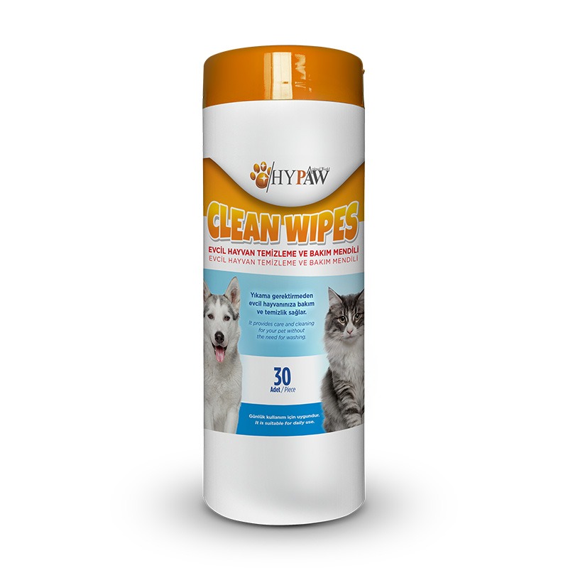 HYPAW Clean Wipes Kedi ve Köpekler için Temizleme ve Bakım Mendili 20x20cm (30&#039;lu)