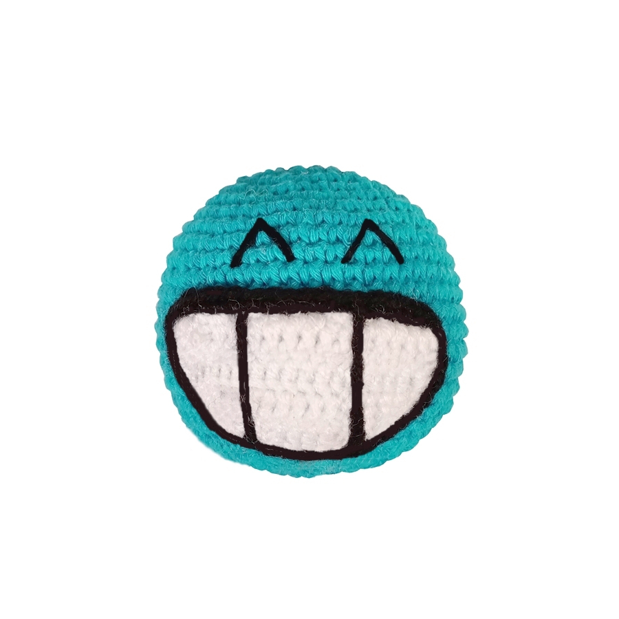 Kedi Oyuncağı Kahkaha Örgü Emoji 7-8 cm Mavi