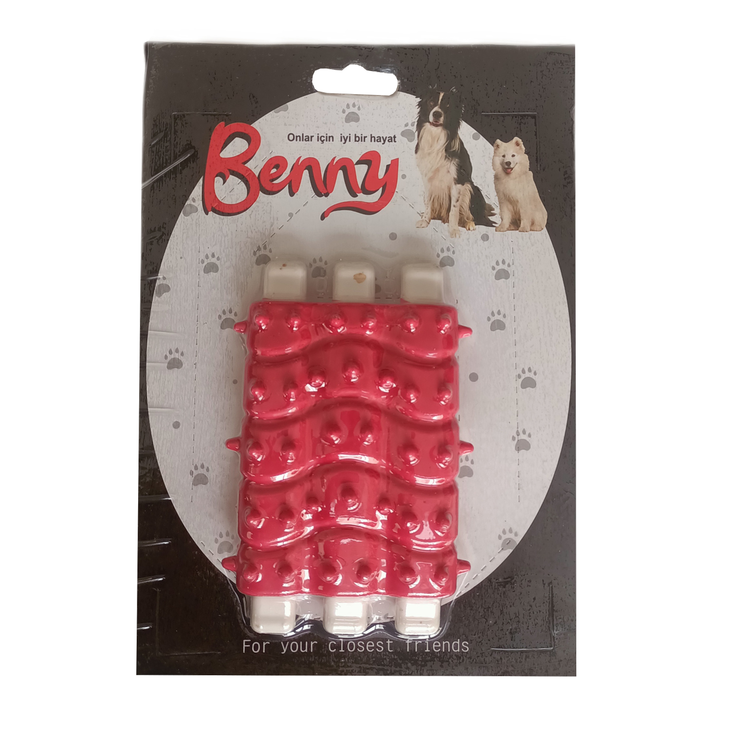 CLZ205 Benny Diş Kaşıma Köpek Oyuncağı Kaburga 10 cm 3 lü