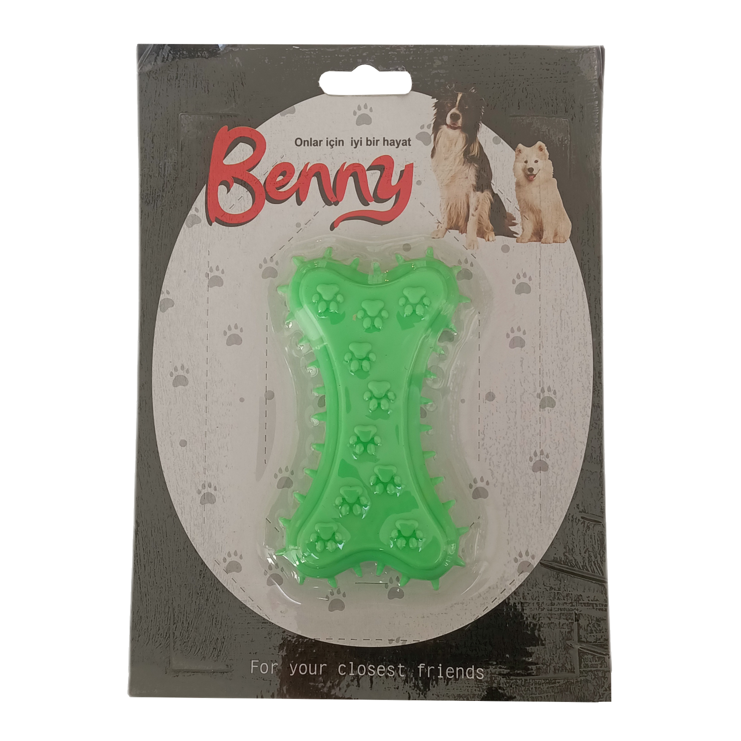 CLZ205 Benny Köpek Oyuncağı Kemik 5.5 x 10 cm Yeşil