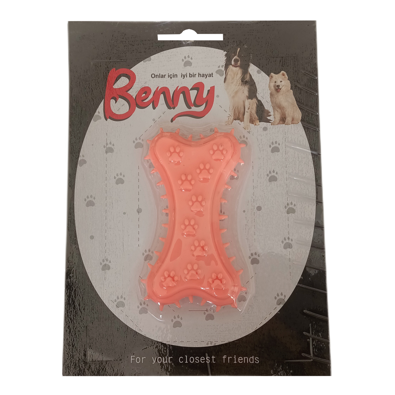 CLZ205 Benny Köpek Oyuncağı Kemik 5.5 x 10 cm Somon