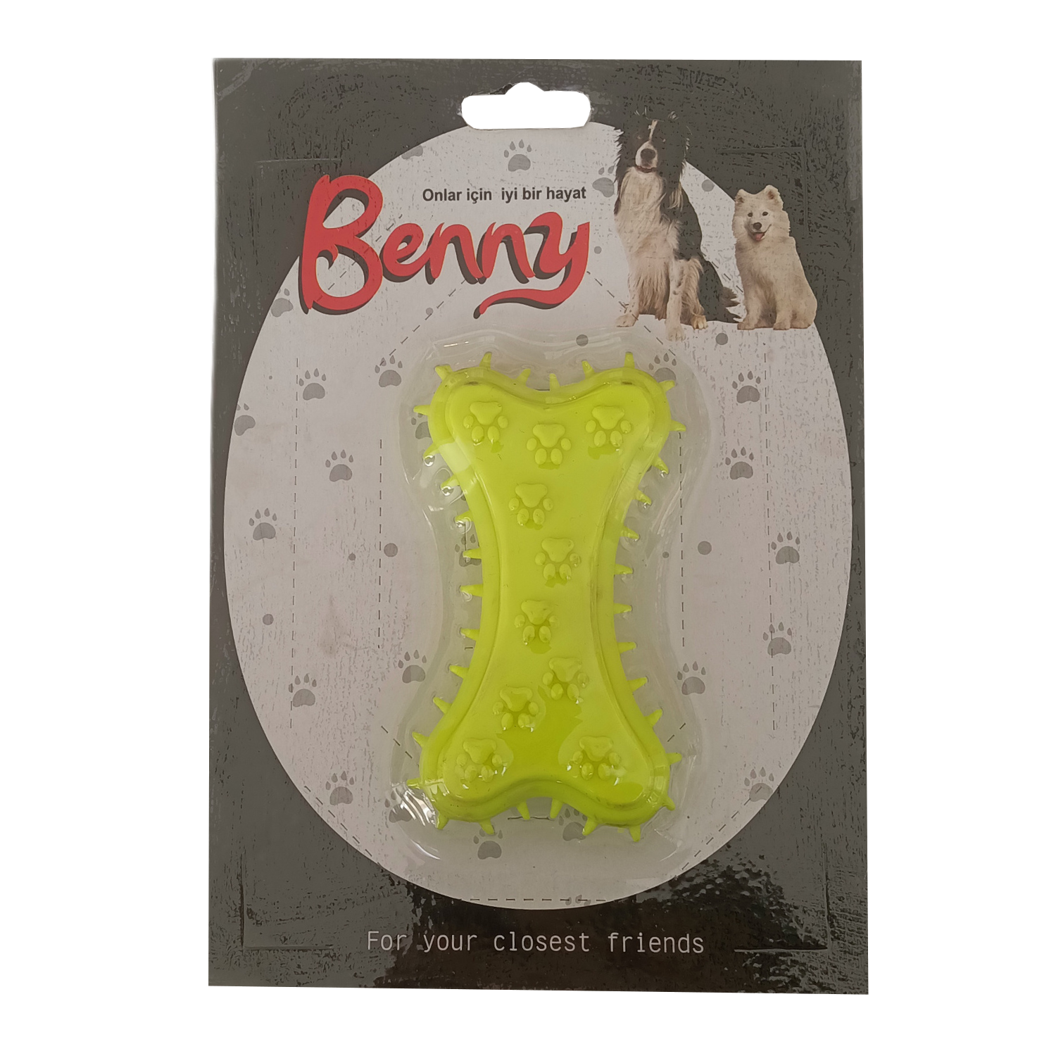 CLZ205 Benny Köpek Oyuncağı Kemik 5.5 x 10 cm Sarı