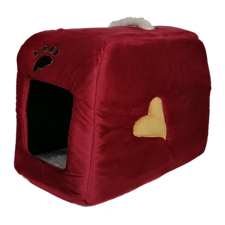Flipper Kedi Köpek Yatağı Kalpli Çanta Model 35*55 cm Bordo