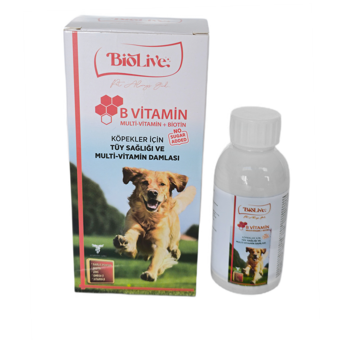 Biolive Köpekler İçin B Vitamin+Multivitamin Tüy Sağlığı Likit Vitamin 100ml