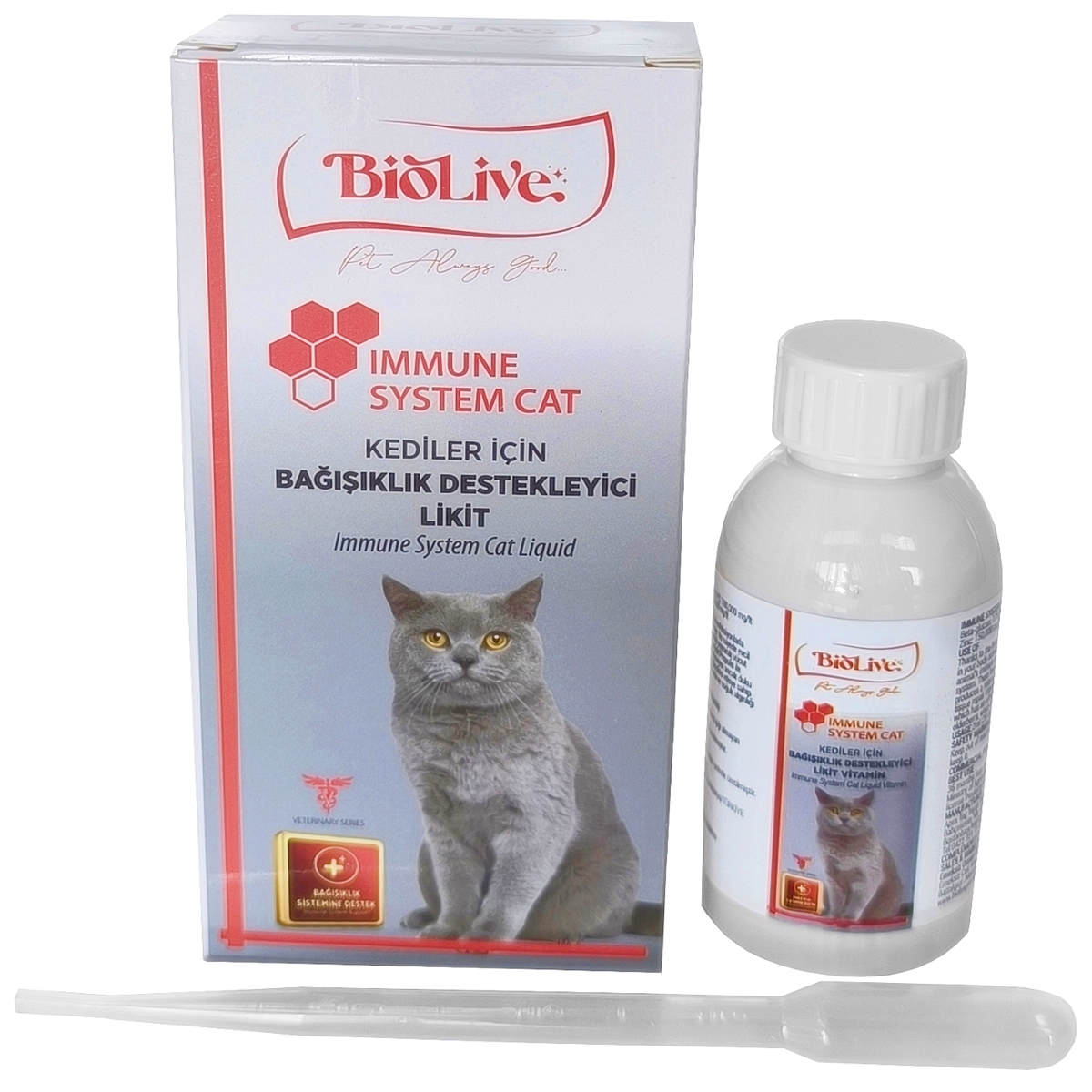 Biolive Immune Cat Kediler İçin Bağışıklık Destekleyici Sıvı Vitamin 100ml