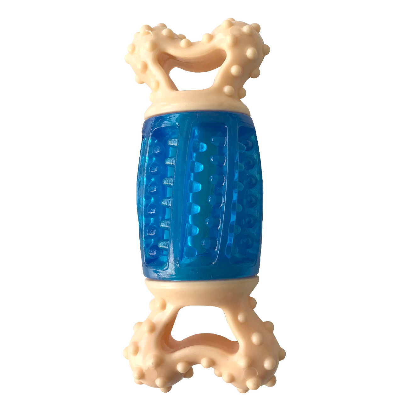 CLZ205 Sağlam Plastik Sesli Dental Köpek Oyuncağı 13x4cm Mavi