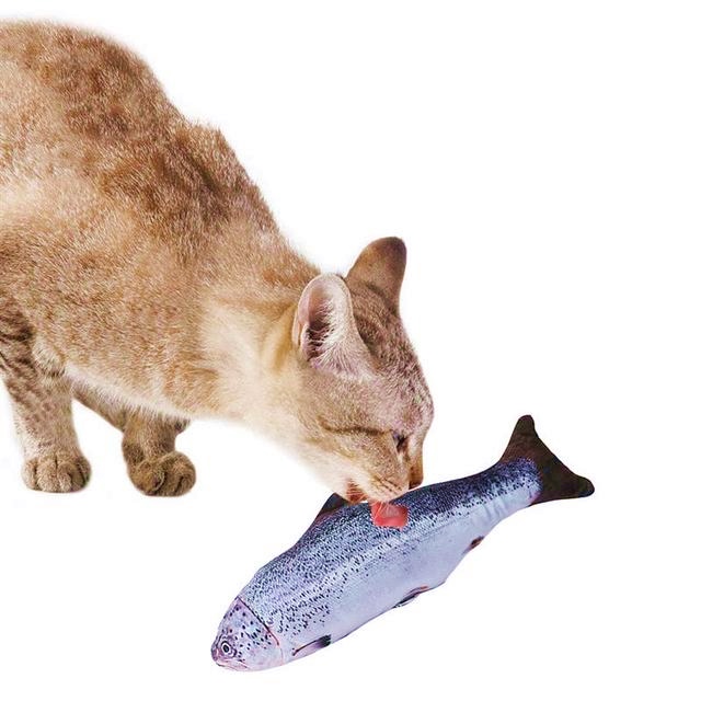 Kedi Oyuncağı Şarjlı Hareketli Balık 10-27 cm Mavi