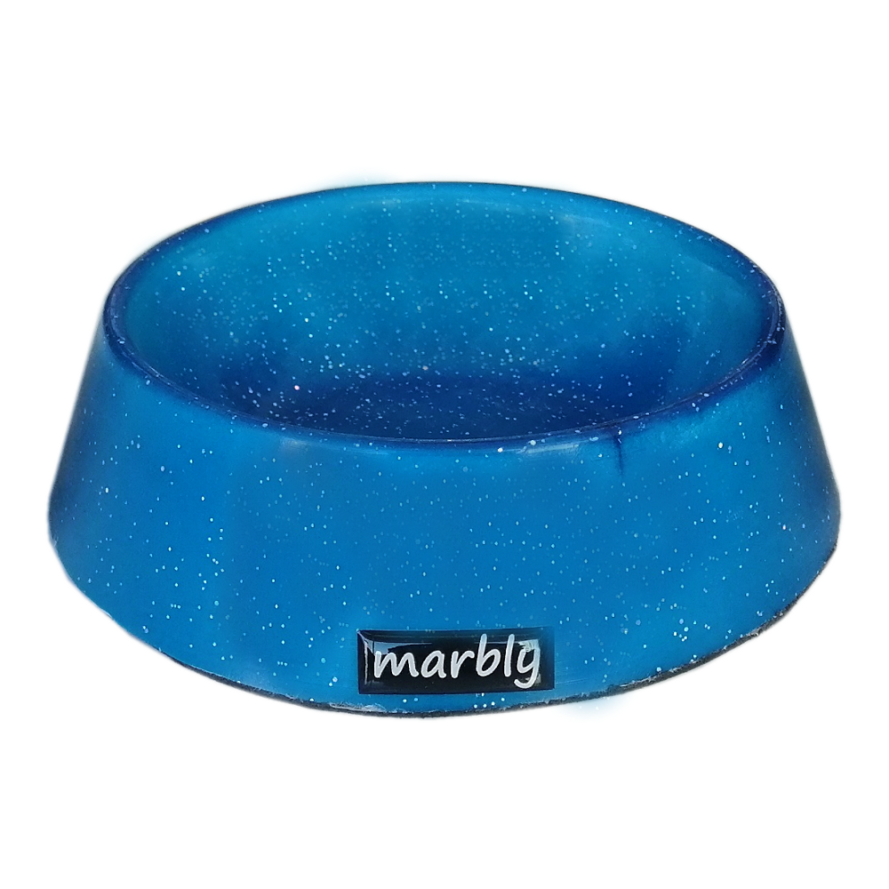 CLZ205 Marbly Mavi Galaxy Mermerit Kedi Köpek Mama Su Kabı 235 ml