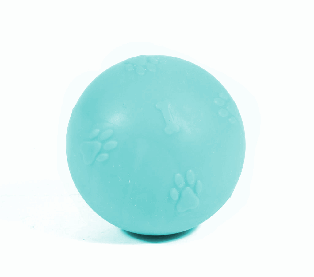 CCA Termoplastik Pati Desenli Sert Köpek Oyun Topu 6 cm Mavi