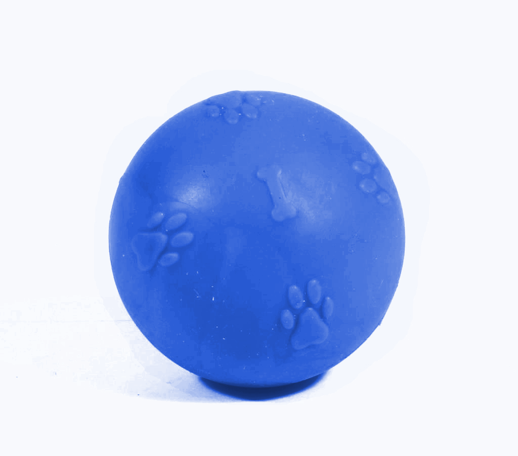 Kardelen Termoplastik Pati Desenli Sert Köpek Oyun Topu 5 cm Mavi