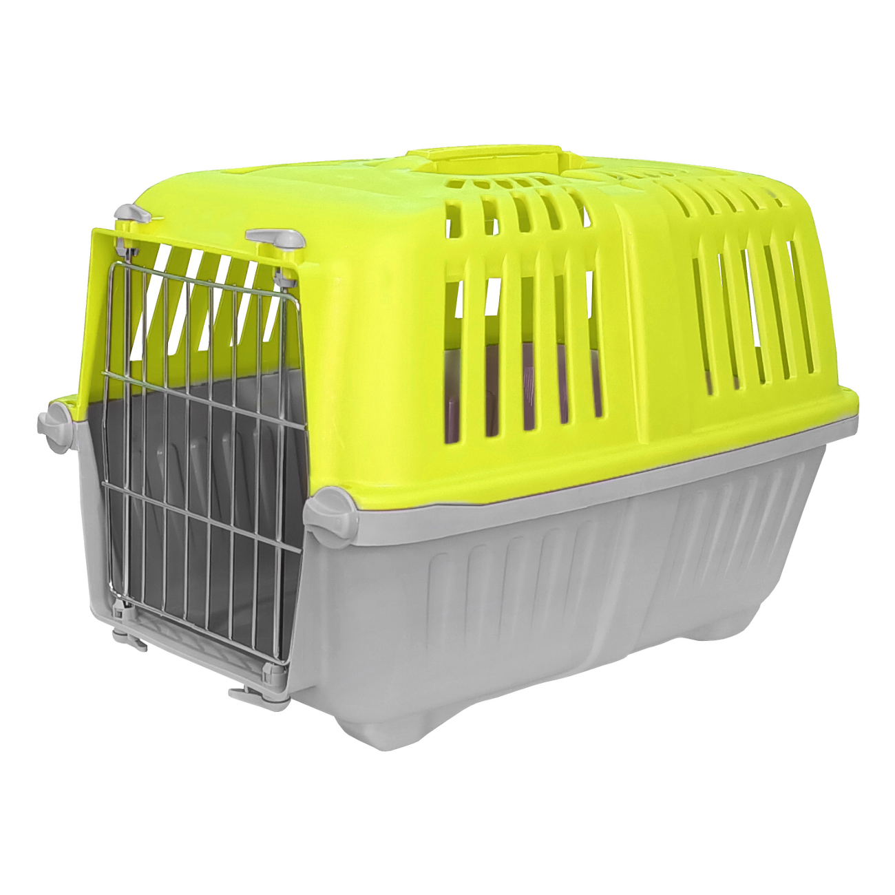 Metal Kapaklı Kedi Köpek Taşıma Çantası 28 x 32-44 cm Sarı Gri