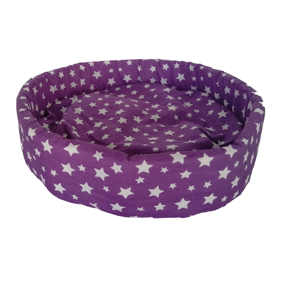 Yıldız Desenli Sünger Kedi Köpek Yatağı 10 cm x 42 cm Mor
