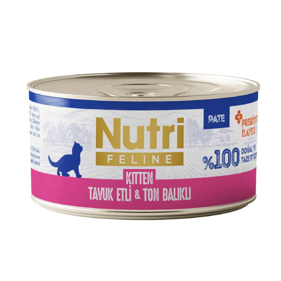 Nutri Feline Tavuk Etli ve Ton Balıklı Tahılsız Yavru Kedi Konservesi 70 Gr