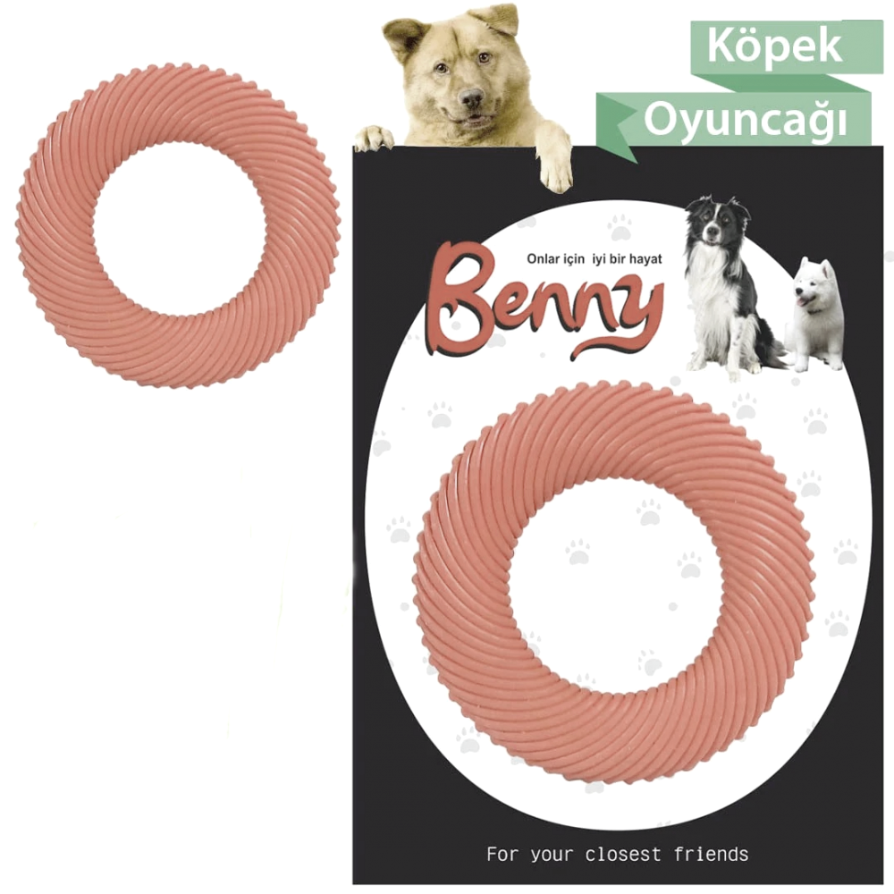 CLZ205 Benny Köpek Oyuncağı Yuvarlak 9,5 cm Somon Renk