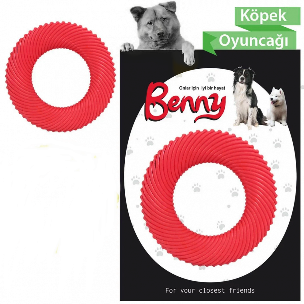 CLZ205 Benny Köpek Oyuncağı Yuvarlak 9,5 cm Kırmızı