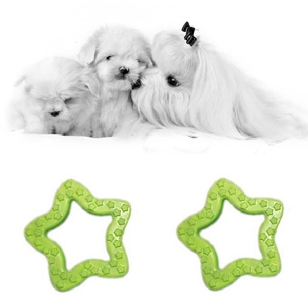 CLZ205 Köpek diş bakım oyuncağı yıldız şeklinde 8 cm Yeşil
