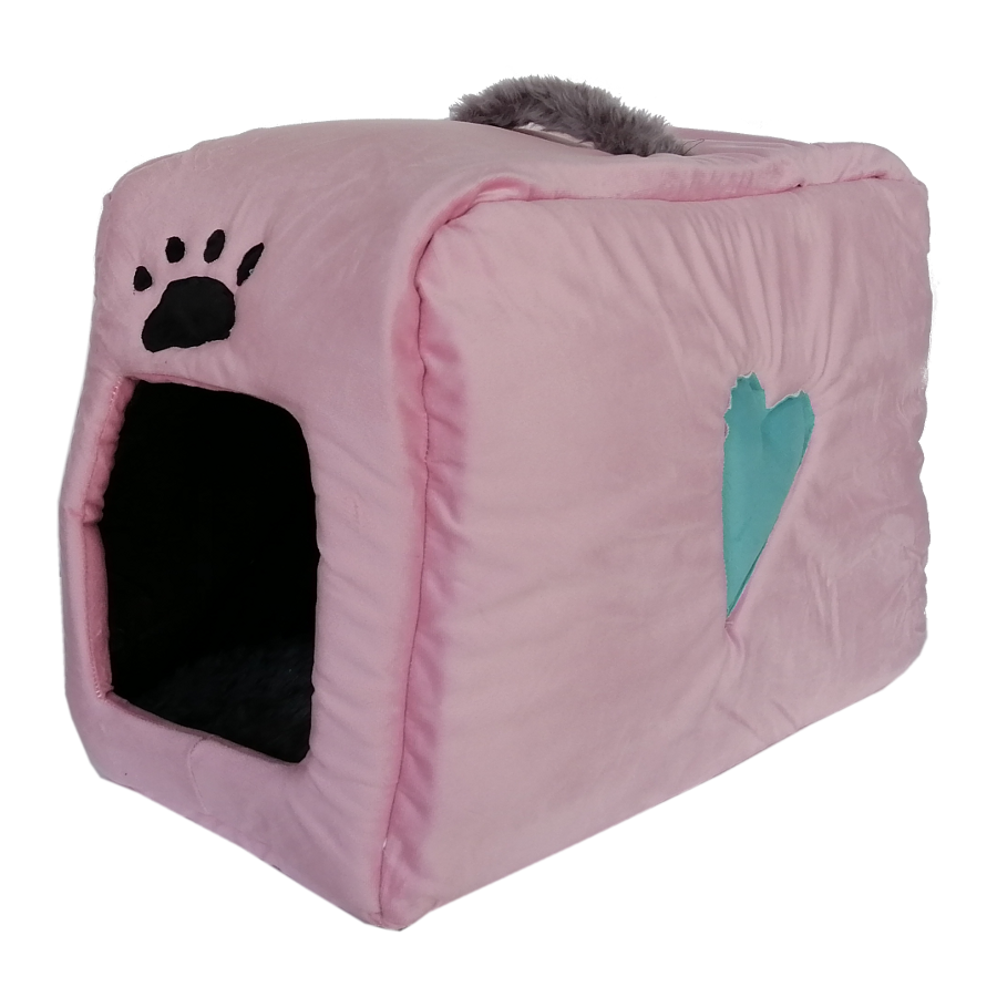 Flipper Kedi Köpek Yatağı Kalpli Çanta Model 35*55 cm Pembe