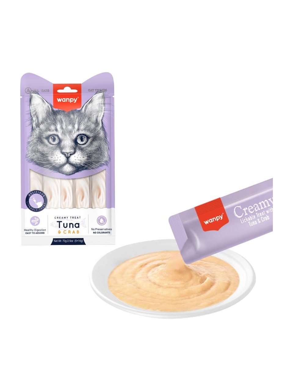 Wanpy Ton Balıklı Yengeçli Krema Likit Kedi Ödülü 5X14GR Wanpy Ton Balıklı Yengeçli Krema Likit Kedi Ödülü 5X14GR