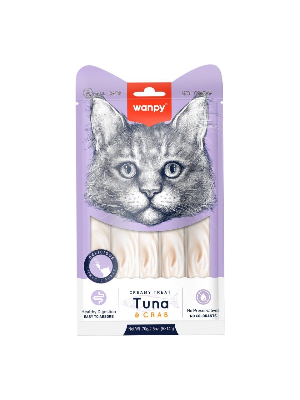 Wanpy Ton Balıklı Yengeçli Krema Likit Kedi Ödülü 5X14GR Wanpy Ton Balıklı Yengeçli Krema Likit Kedi Ödülü 5X14GR