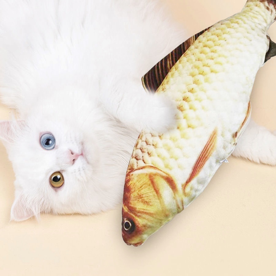 Kedi Oyuncağı Şarjlı Hareketli Balık 11-27 cm Sarı