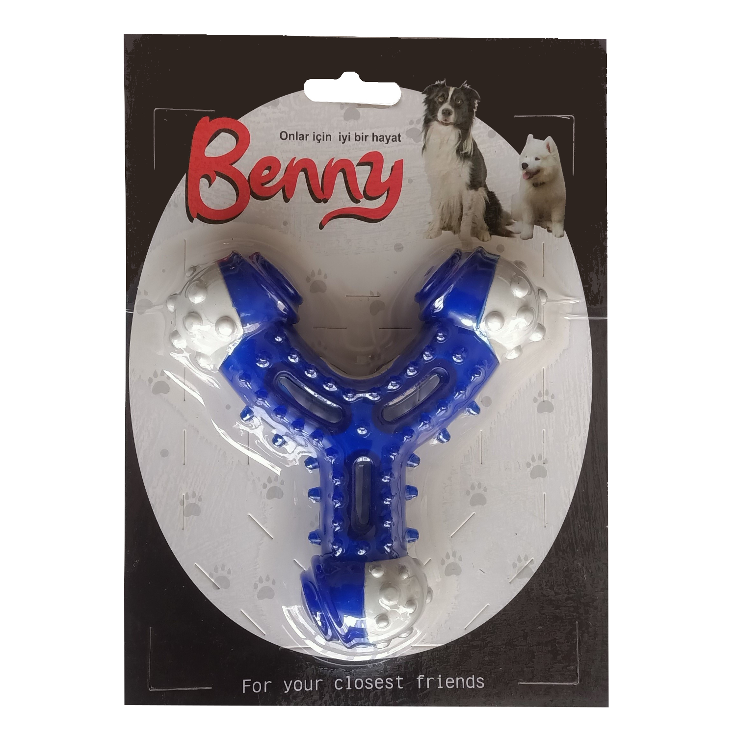 CLZ205 Benny Diş Kaşıma Köpek Oyuncağı Çatal 11 cm Mavi
