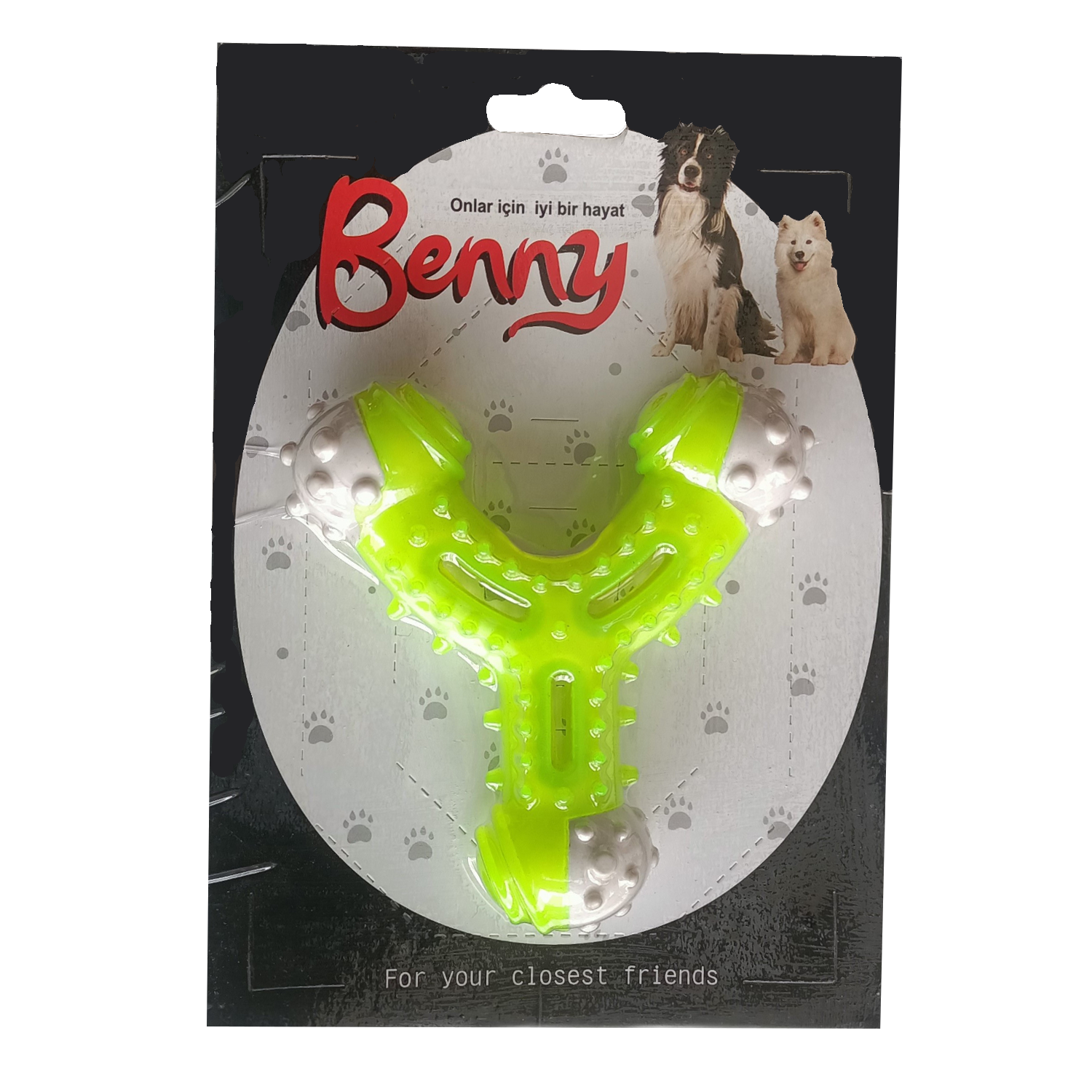 CLZ205 Benny Diş Kaşıma Köpek Oyuncağı Çatal 11 cm Yeşil