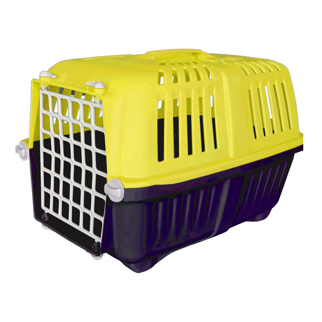 Sert Plastik Kedi Köpek Taşıma Çantası 28 X 44 X 32 cm Sarı Gri
