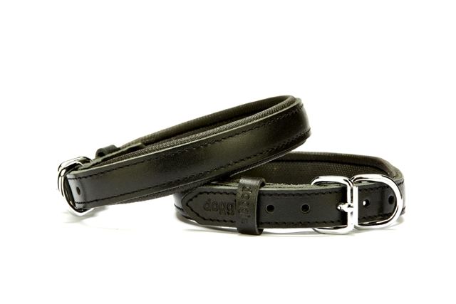 CLZ205  El Yapımı Konforlu Deri Köpek Tasması 2x35-40 cm Siyah