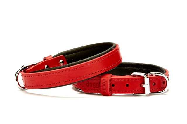 CLZ205  El Yapımı Konforlu Deri Köpek Tasması 2x30-35 cm Kırmızı