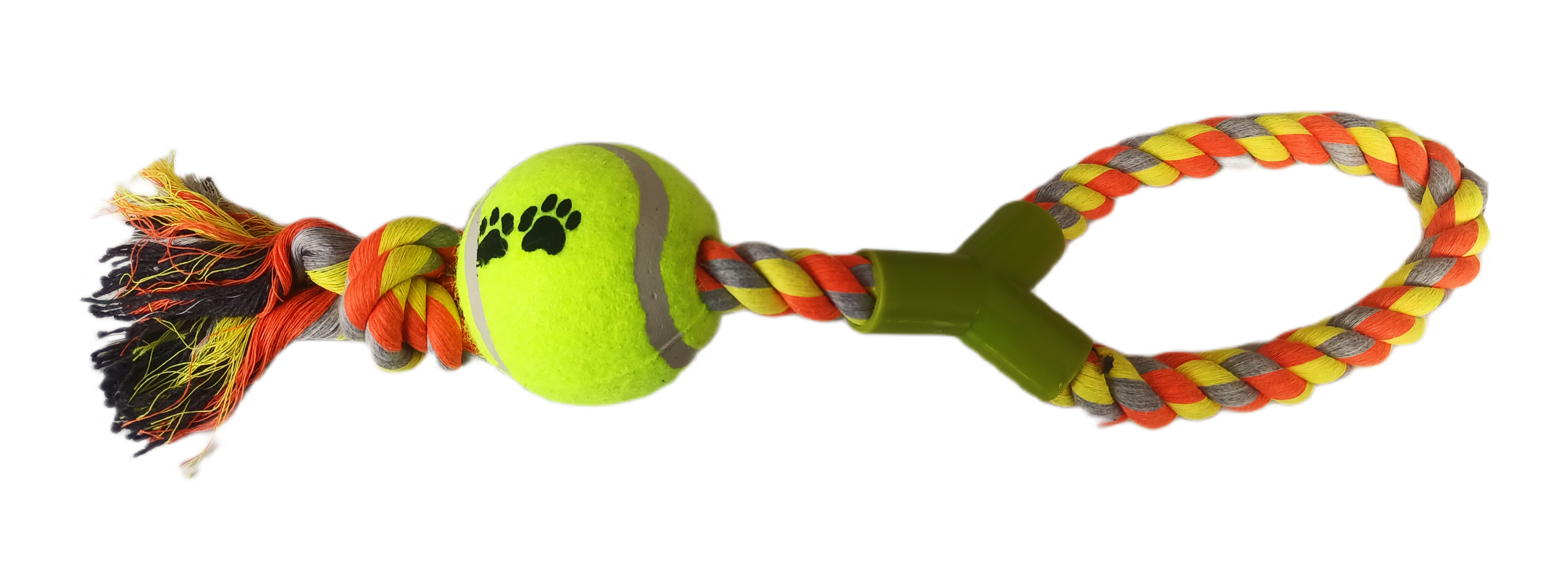 CLZ205 Düğümlü Y Şekilli Tenis Toplu Köpek Oyuncağı 7-37 cm Sarı