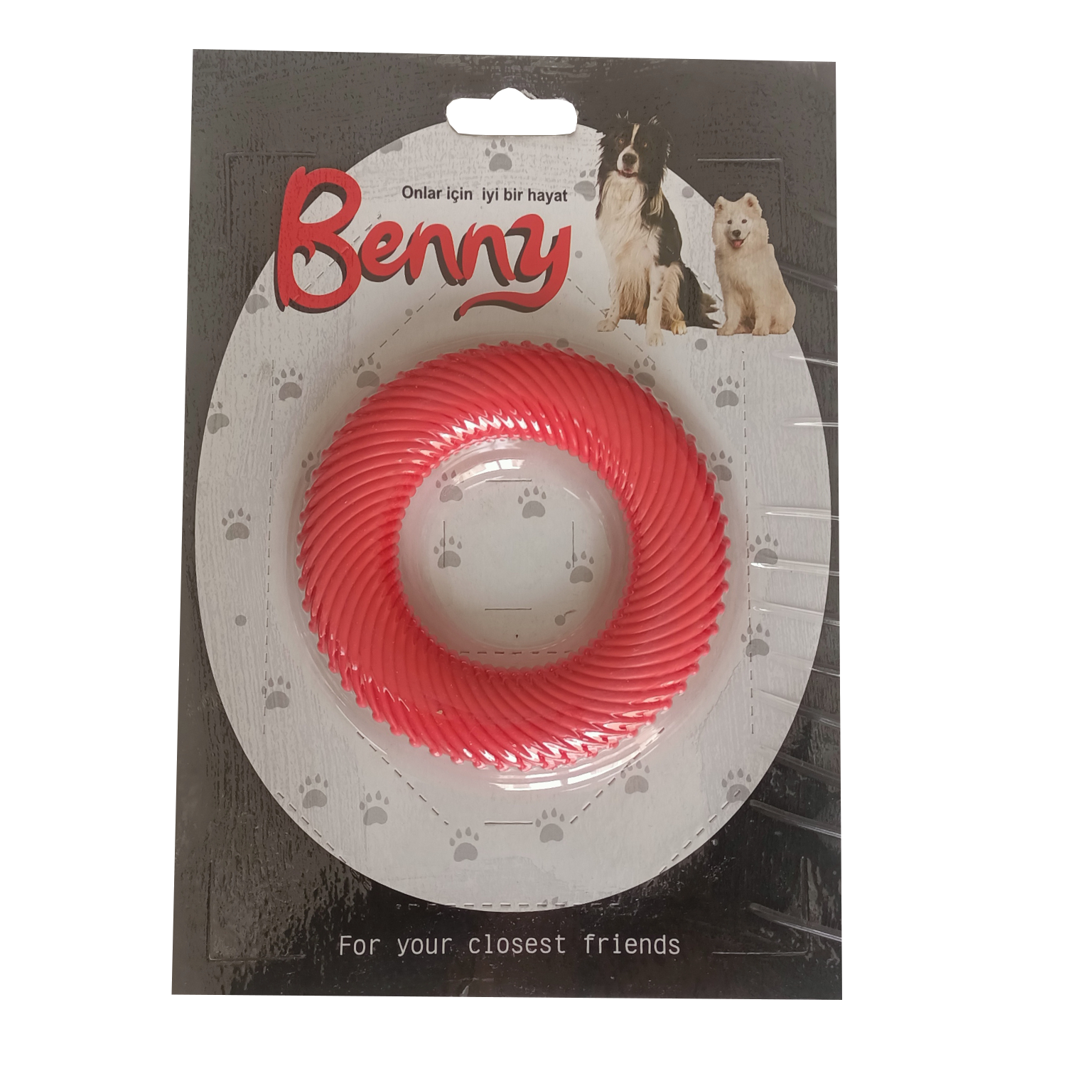 CLZ205 Benny Köpek Oyuncağı Yuvarlak 9,5 cm Kırmızı