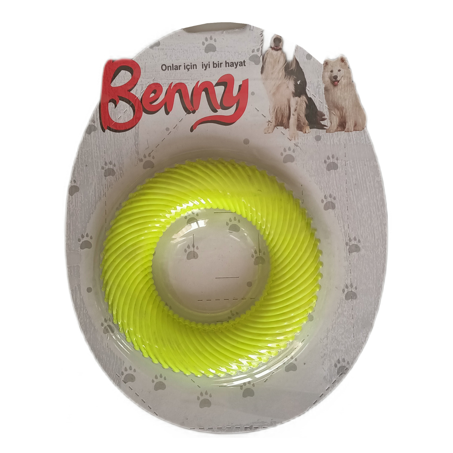 CLZ205 Benny Köpek Oyuncağı Yuvarlak 9,5 cm Sarı