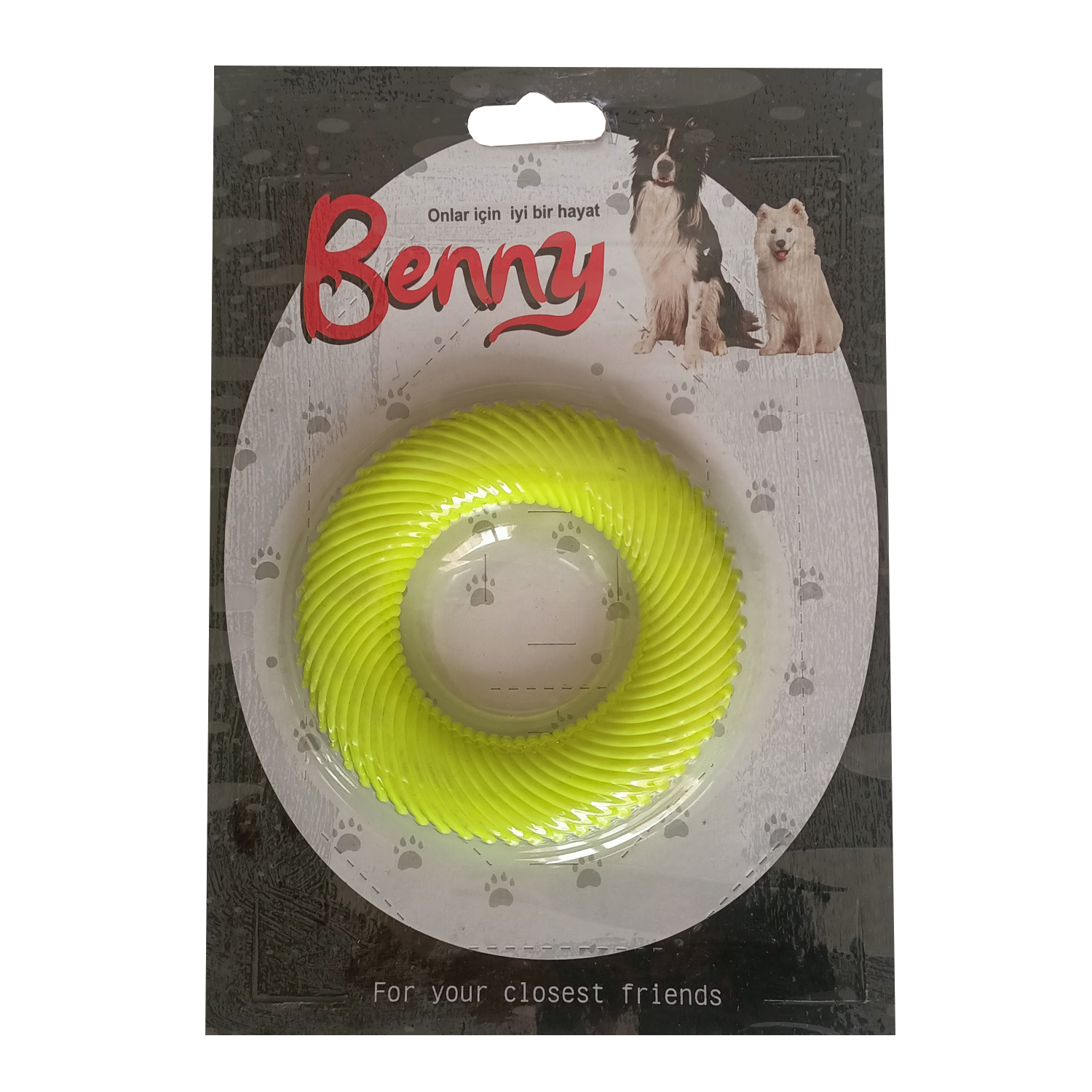 CLZ205 Benny Köpek Oyuncağı Yuvarlak 9,5 cm Sarı