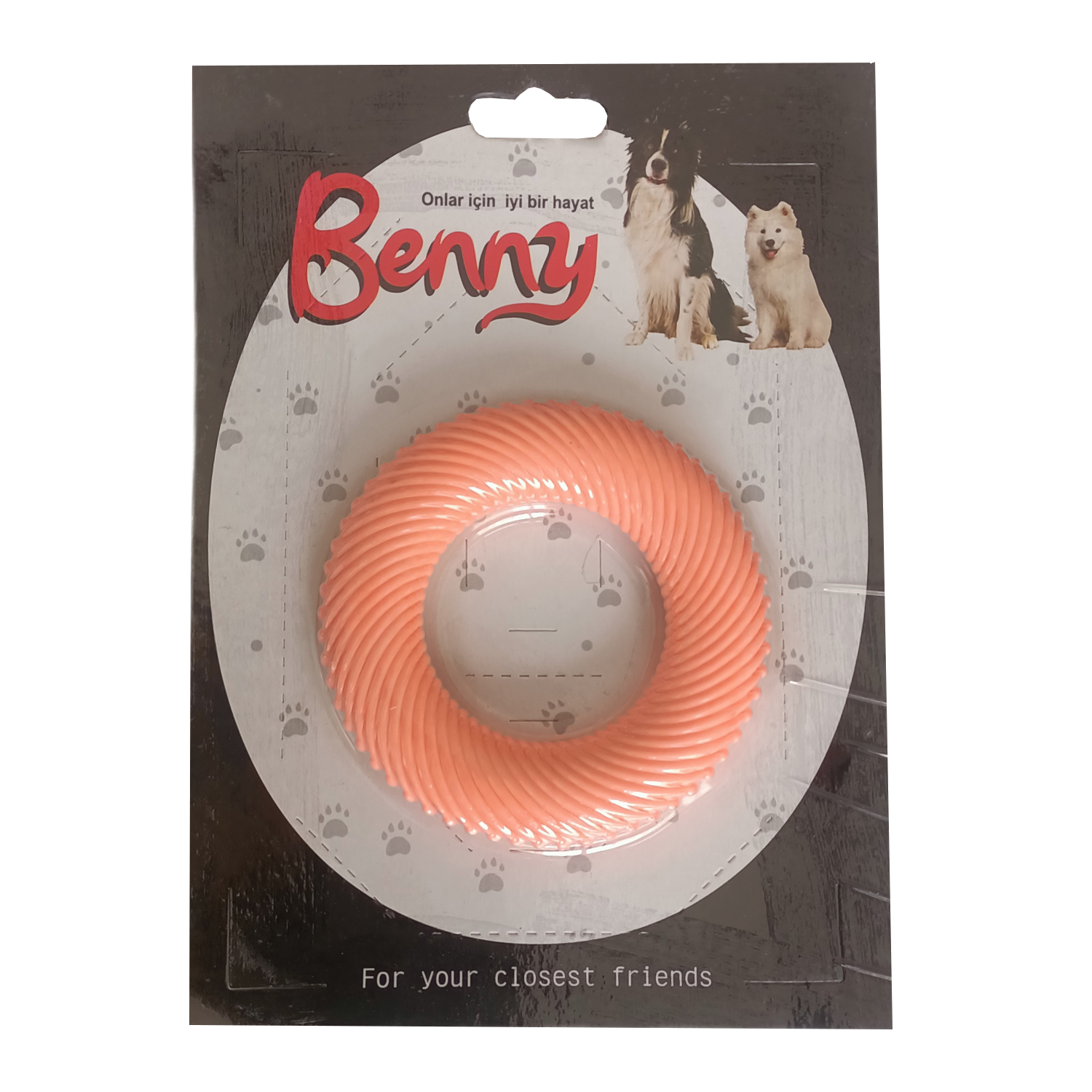 CLZ205 Benny Köpek Oyuncağı Yuvarlak 9,5 cm Somon Renk