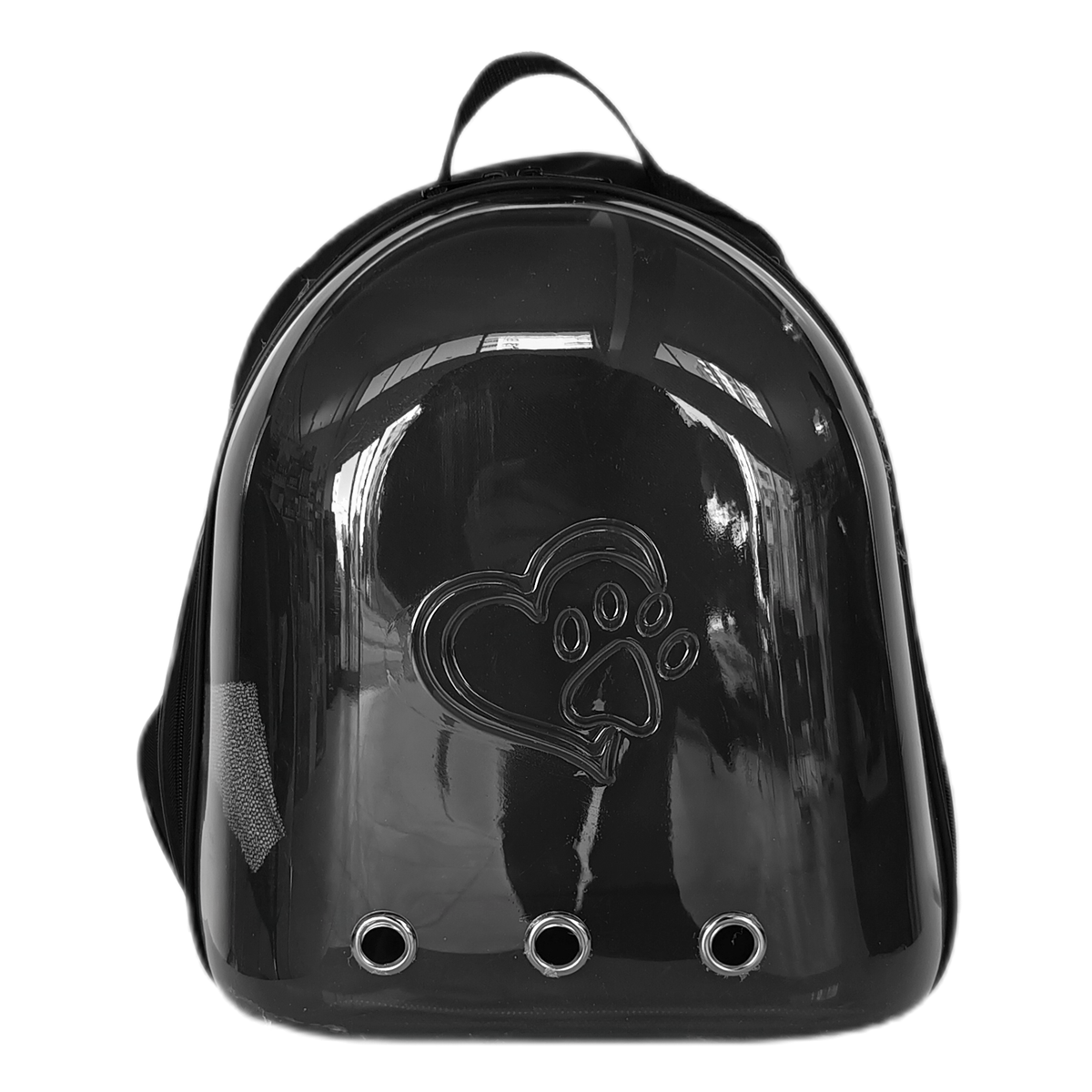 KP Kalpli Patili Astronot Şeffaf Taşıma Sırt Çantası Siyah 24x32x42 cm
