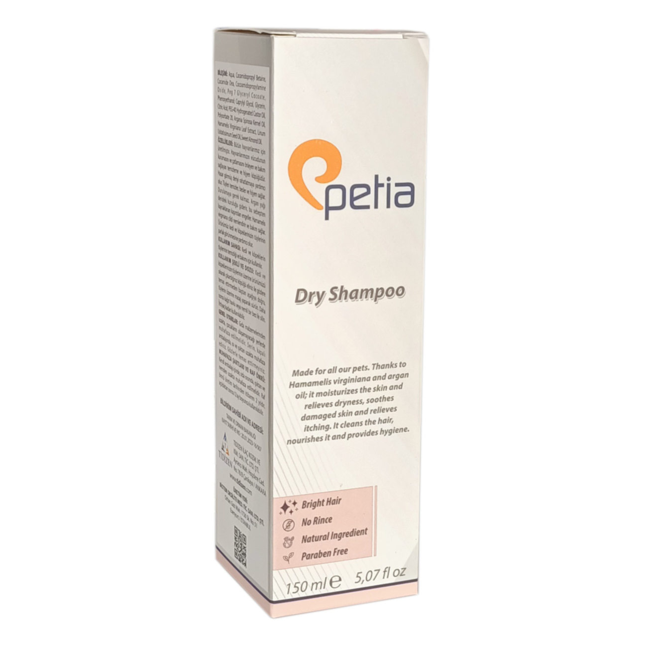 Petia Paw Dry Shampoo Doğal Kedi Ve Köpek Kuru Köpük Şampuanı 150 ml Petia Paw Dry Shampoo Doğal Kedi Ve Köpek Kuru Köpük Şampuanı 150 ml