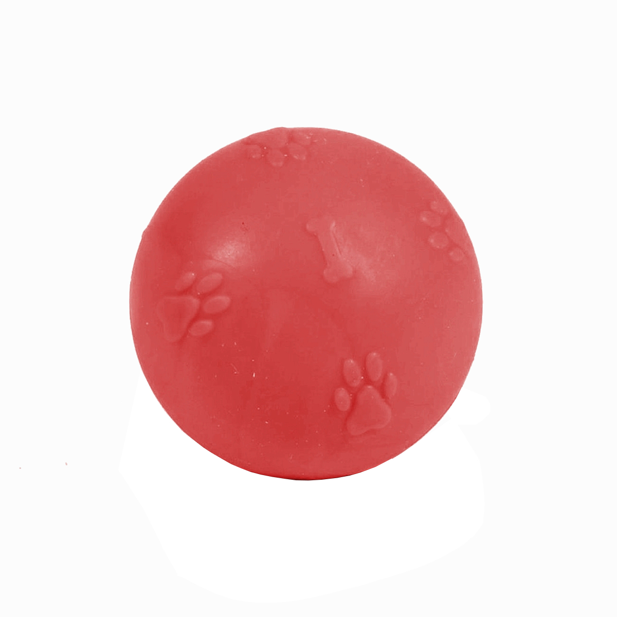 CLZ205 Pati Desenli Sert Köpek Oyun Topu 7 cm Medium Kırmızı