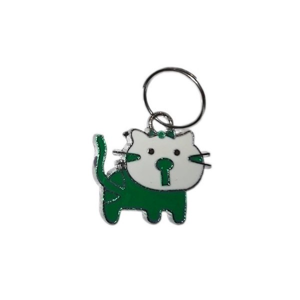 CLZ205 Kedi Köpek Tasma Aksesuarı Kedili İsimlik 1.5×2 cm Yeşil