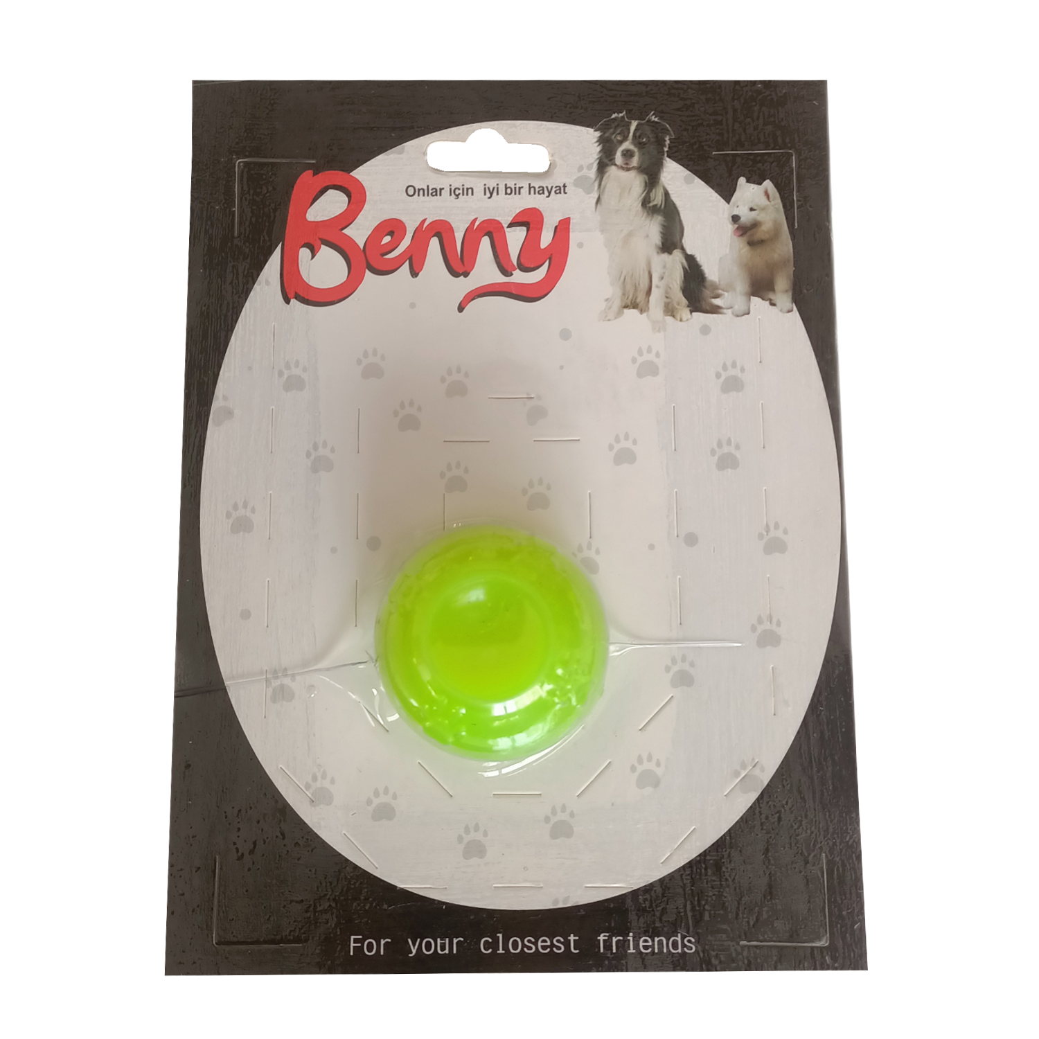 CLZ205 Benny Köpek Oyuncağı Sert Top 5 cm Neon Yeşil