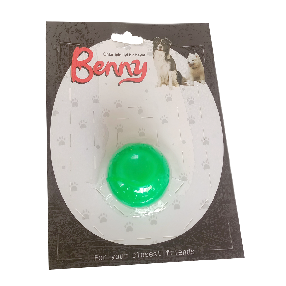 CLZ205 Benny Köpek Oyuncağı Sert Top 5 cm Yeşil