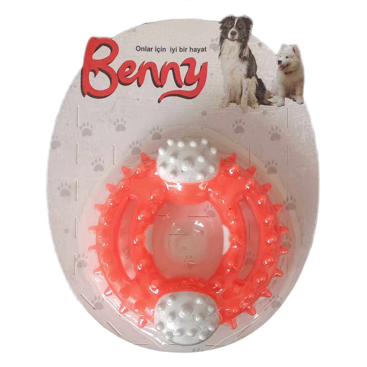 CLZ205 Benny Diş Kaşıma Köpek Oyuncağı Yuvarlak 9,5 cm Turuncu