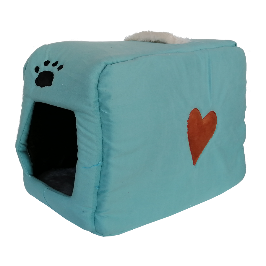 Flipper Kedi Köpek Yatağı Kalpli Çanta Model 35*55 cm Turkuaz