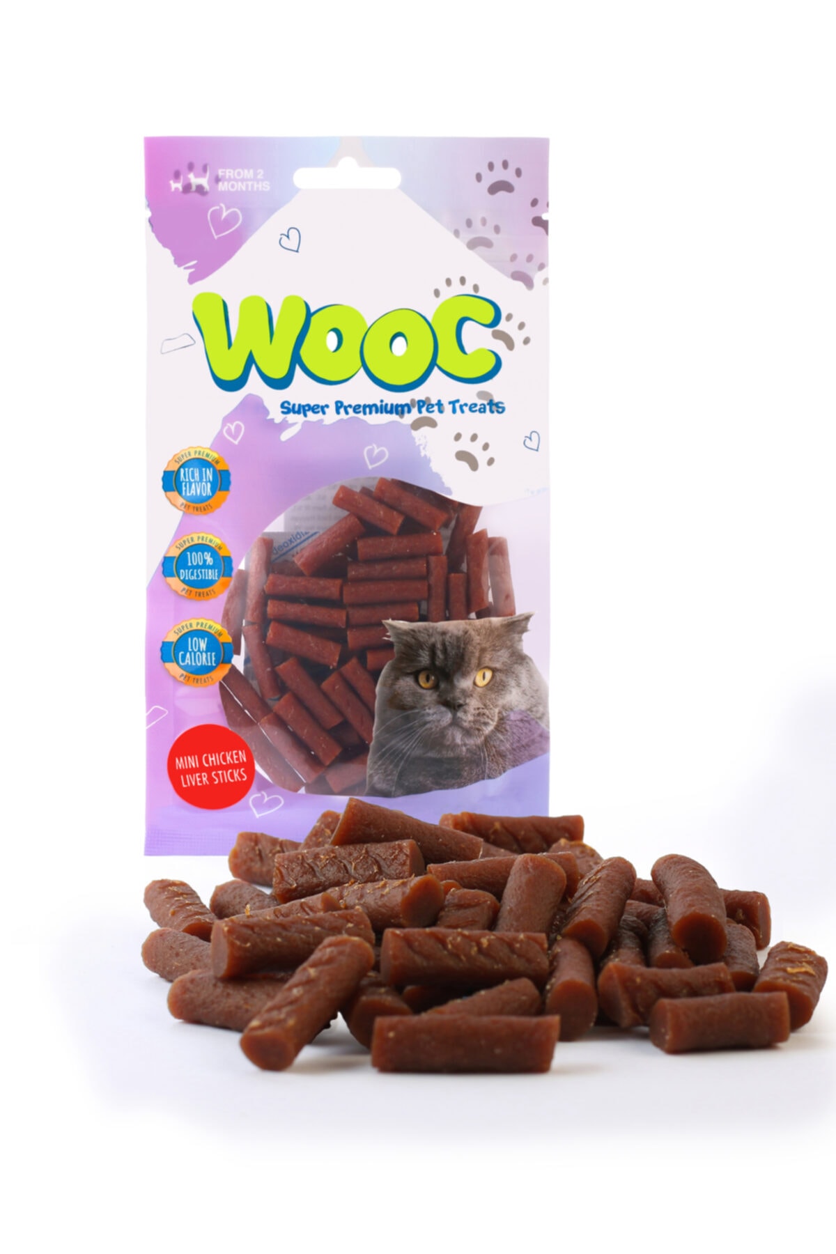Wooc Mini Salmon Sticks Doğal Et Kedi Ödül Maması 40 gr