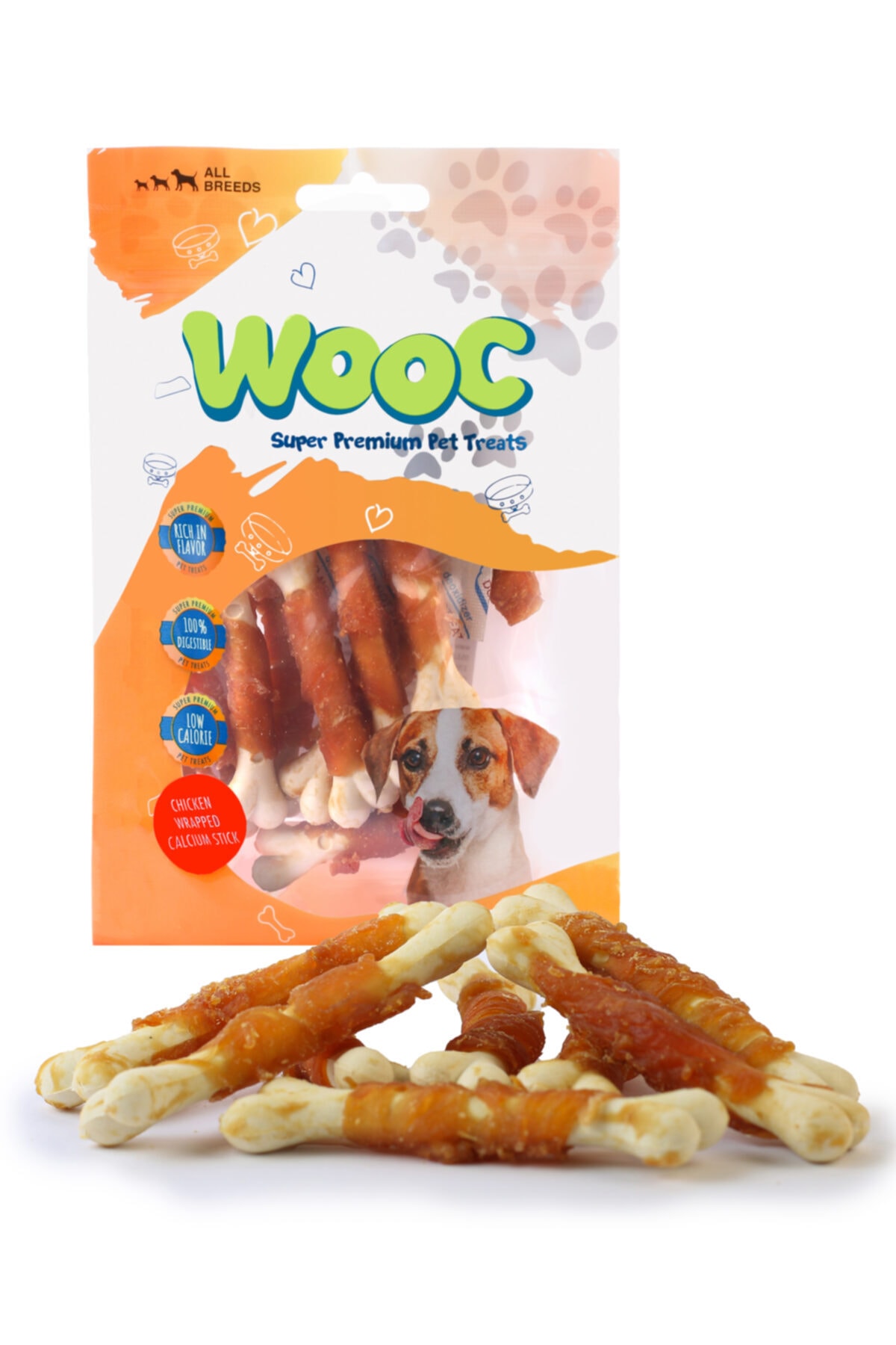 Wooc Dog Tavuk Sargılı Kalsiyum Kemikli Köpek Ödül Maması 80 GR