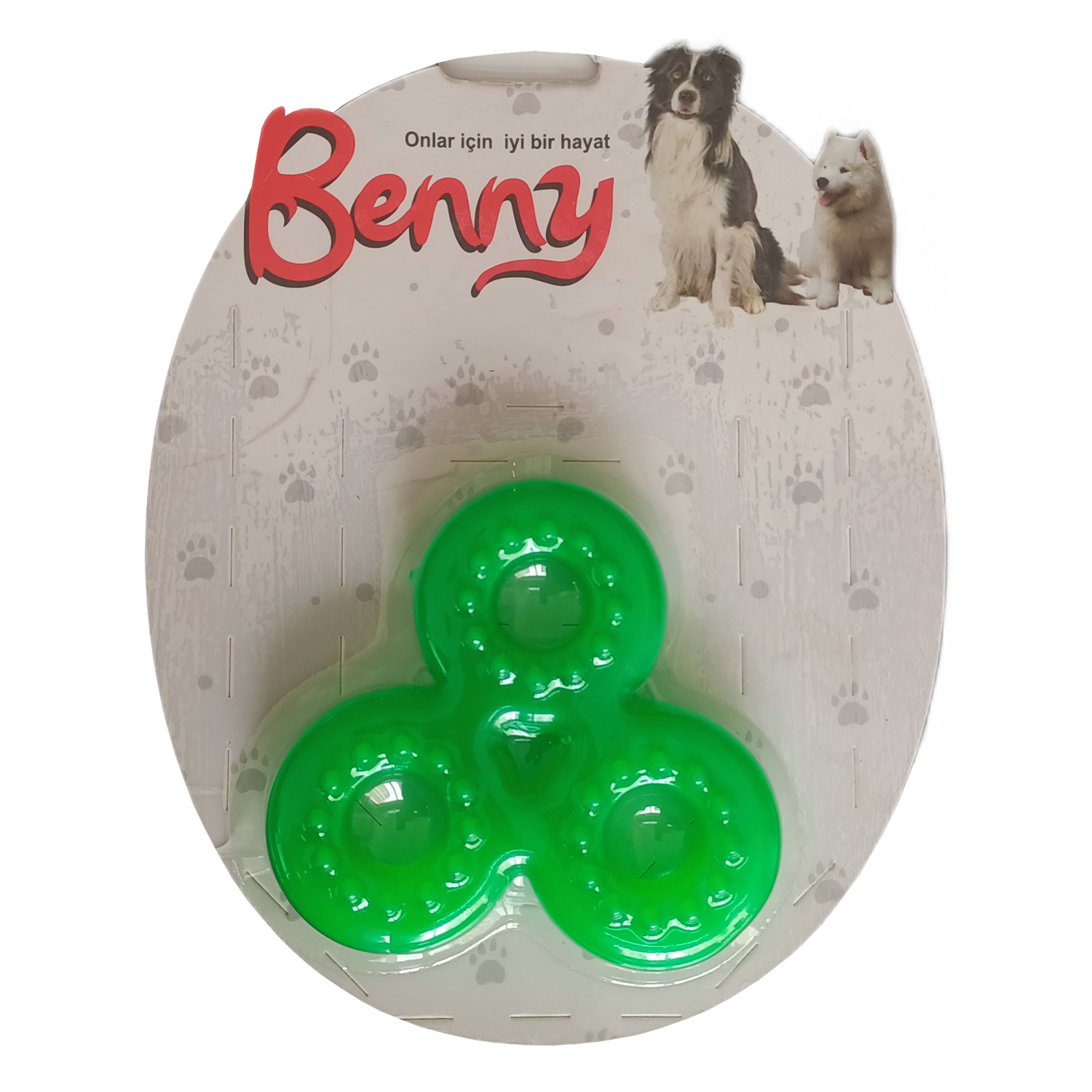CLZ205 Benny Köpek Oyuncağı Üçlü Halka 9 x 9 cm Yeşil