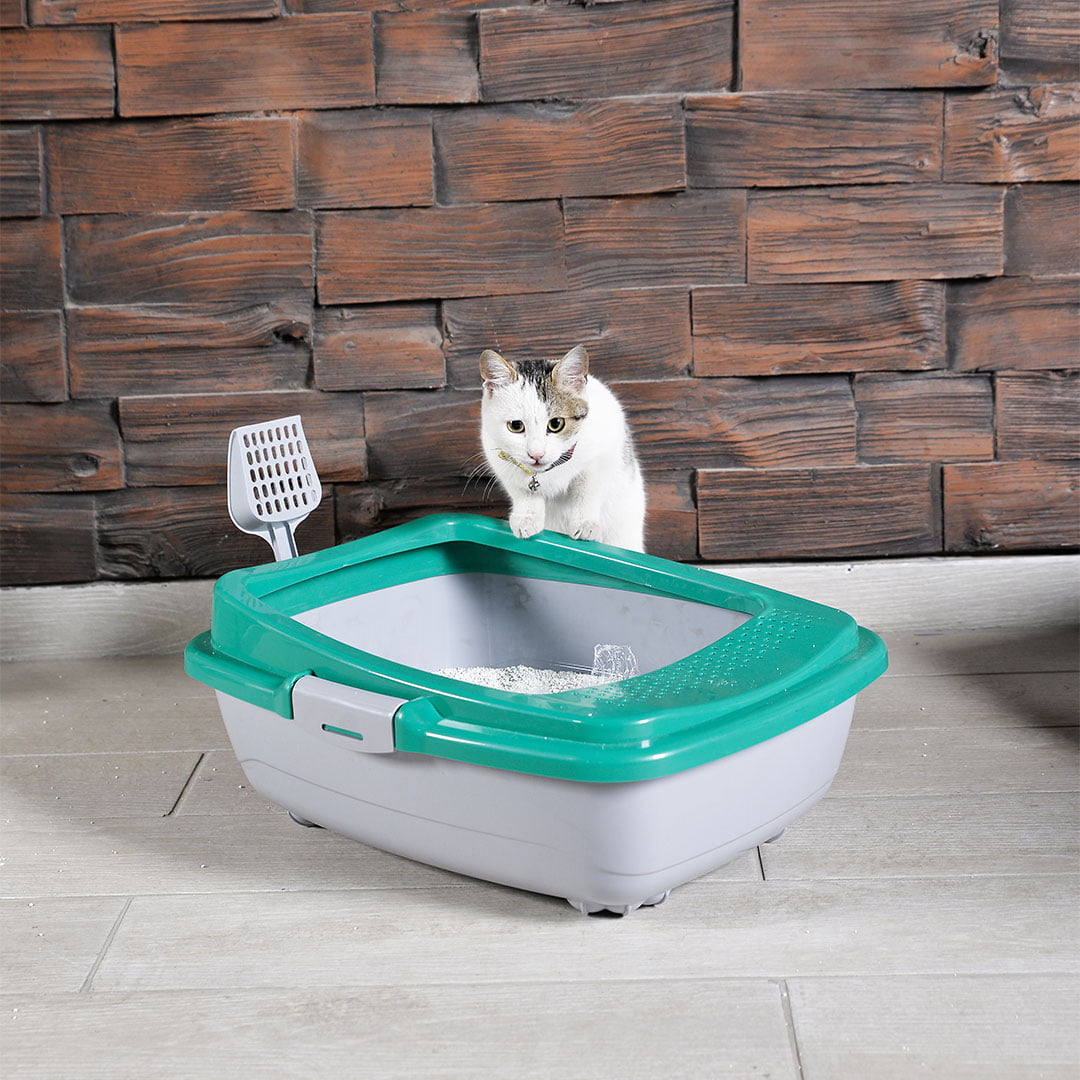 Karamel Izgaralı Açık Kedi Tuvaleti Çeşitli Renklerde + Kürek Hediyeli