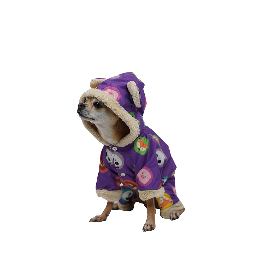 Pawstar Mor Animals Romper Küçük Ve Orta Irklar Için Tulum-mont Yağmurluk Köpek Kıyafeti Medium