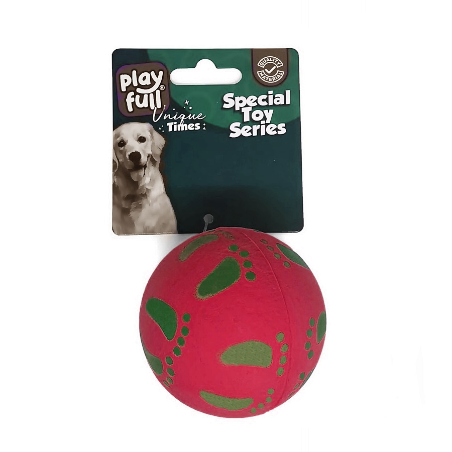 CLZ205 Zıplayan Köpek Oyun Topu 6,3 Cm Kırmızı Ayak Desenli