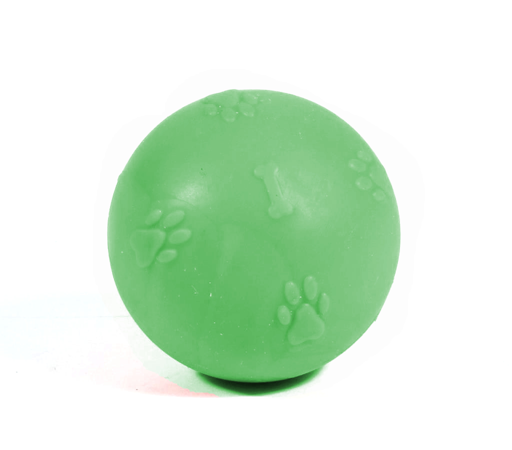 CLZ205 Pati Desenli Sert Köpek Oyun Topu 7 cm Yeşil