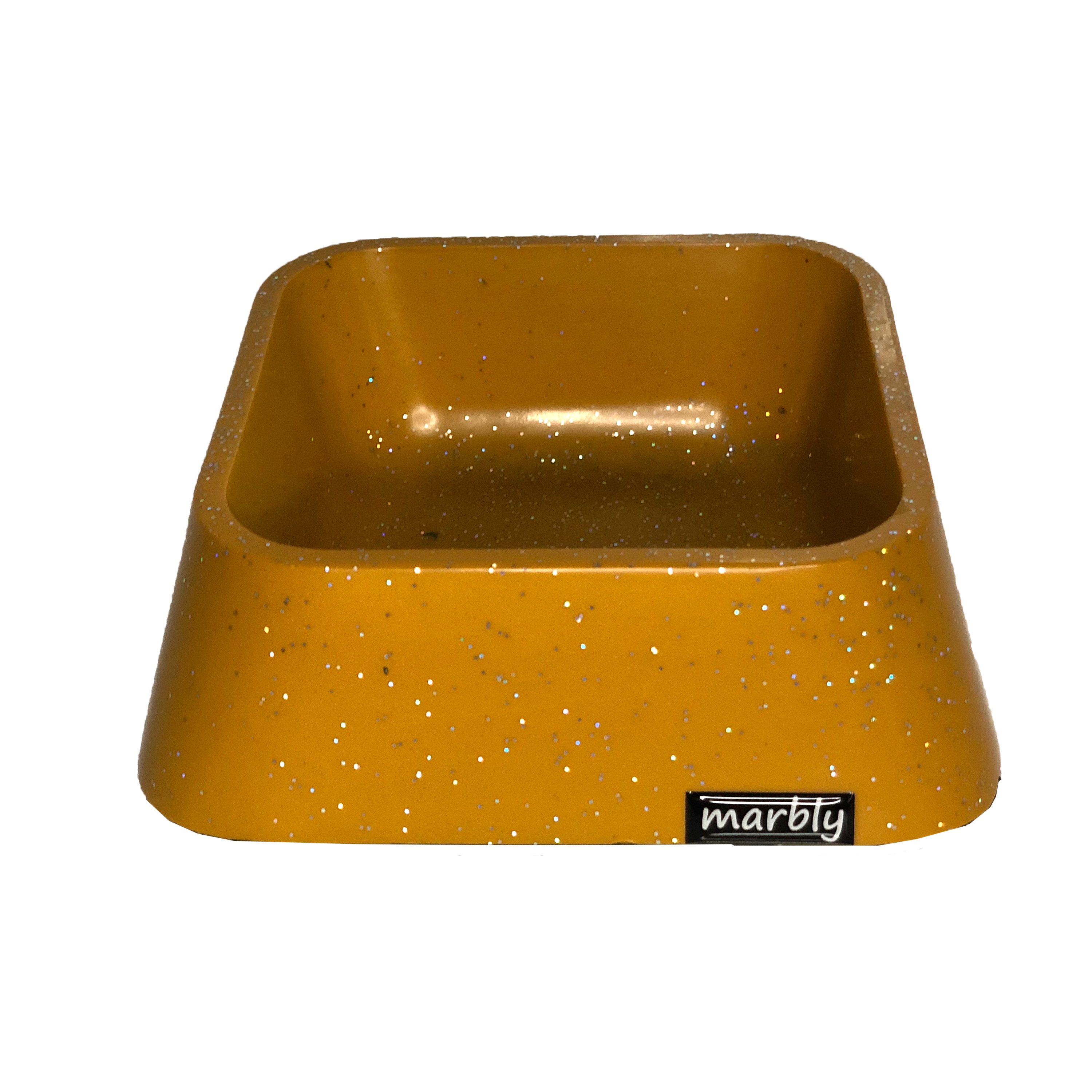 CLZ205 Marbly Sarı Galaxy Mermerit Köpek Mama Su Kabı 500 ml
